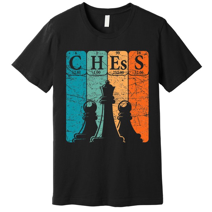 Chess Periodic Table Elements Nerd Chess Player Vintage Premium T-Shirt