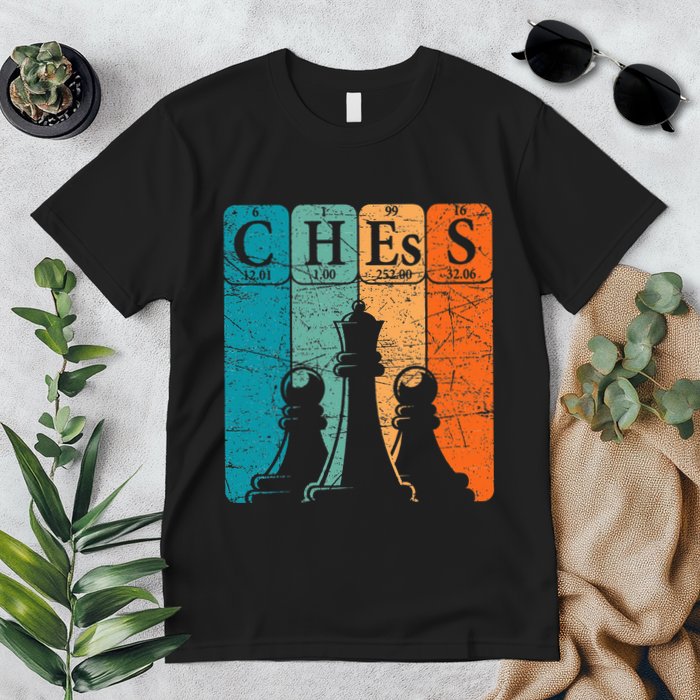 Chess Periodic Table Elements Nerd Chess Player Vintage Premium T-Shirt