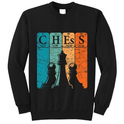 Chess Periodic Table Elements Nerd Chess Player Vintage Tall Sweatshirt