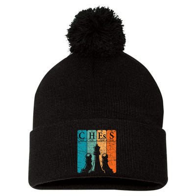 Chess Periodic Table Elements Nerd Chess Player Vintage Pom Pom 12in Knit Beanie