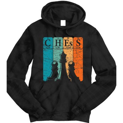 Chess Periodic Table Elements Nerd Chess Player Vintage Tie Dye Hoodie