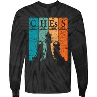 Chess Periodic Table Elements Nerd Chess Player Vintage Tie-Dye Long Sleeve Shirt