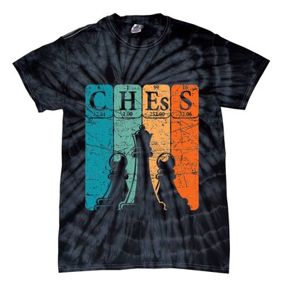 Chess Periodic Table Elements Nerd Chess Player Vintage Tie-Dye T-Shirt