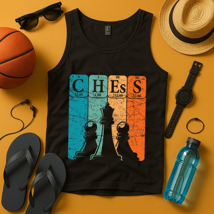 Chess Periodic Table Elements Nerd Chess Player Vintage Tank Top