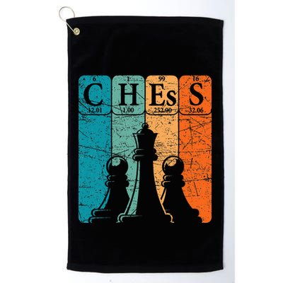 Chess Periodic Table Elements Nerd Chess Player Vintage Golf Towel
