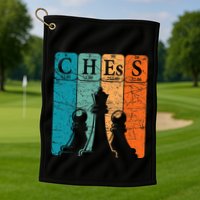 Chess Periodic Table Elements Nerd Chess Player Vintage Golf Towel