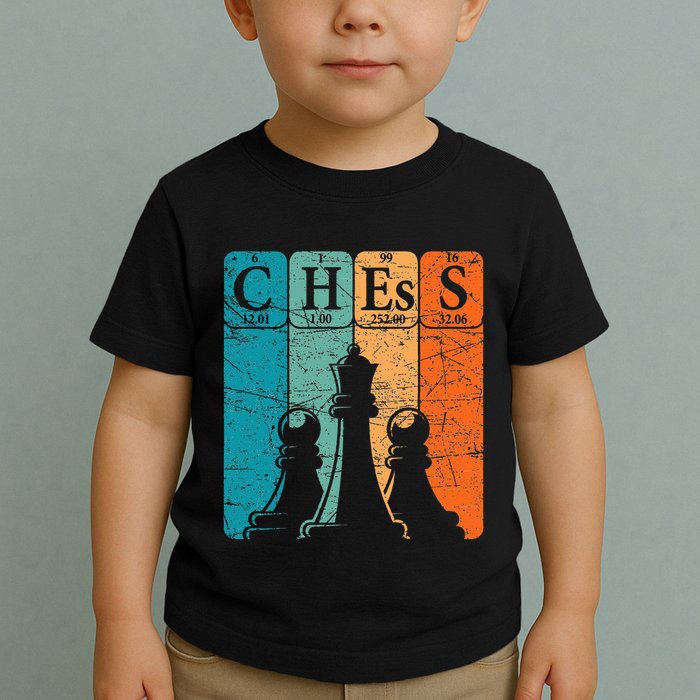 Chess Periodic Table Elements Nerd Chess Player Vintage Toddler T-Shirt