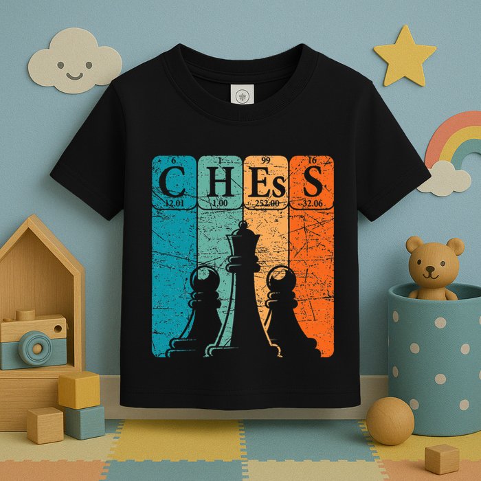 Chess Periodic Table Elements Nerd Chess Player Vintage Toddler T-Shirt