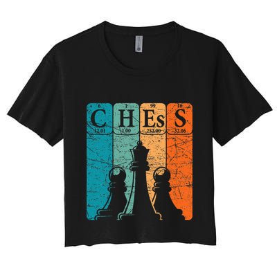 Chess Periodic Table Elements Nerd Chess Player Vintage Crop Top