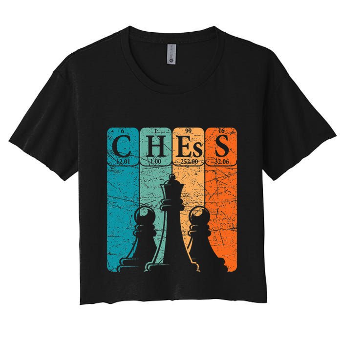 Chess Periodic Table Elements Nerd Chess Player Vintage Crop Top
