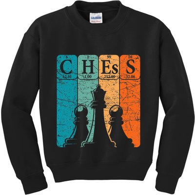 Chess Periodic Table Elements Nerd Chess Player Vintage Kids Sweatshirt