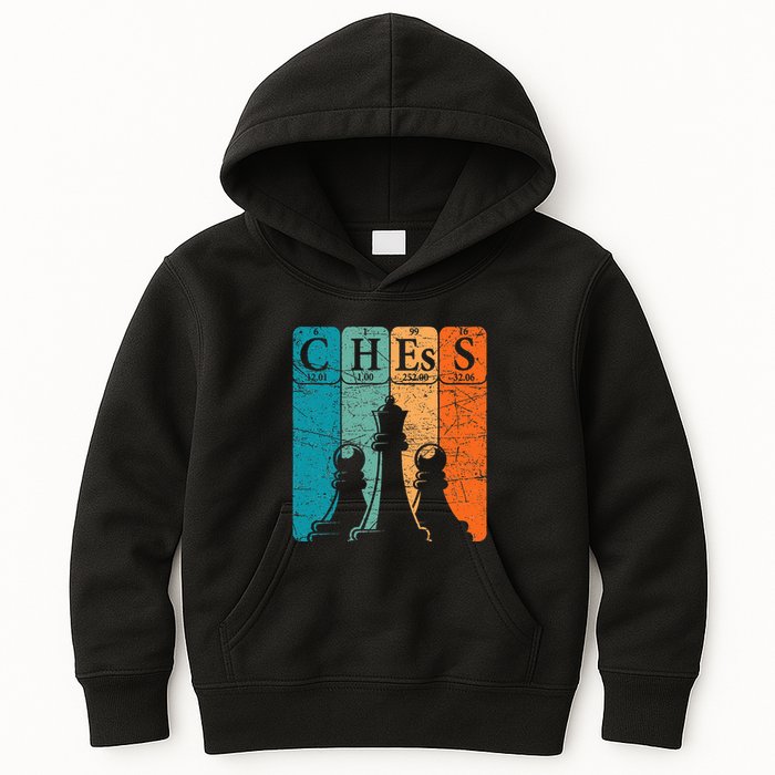 Chess Periodic Table Elements Nerd Chess Player Vintage Kids Hoodie