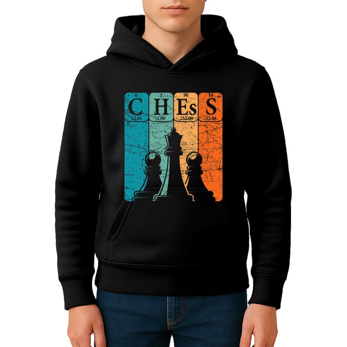 Chess Periodic Table Elements Nerd Chess Player Vintage Kids Hoodie