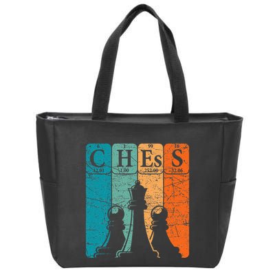 Chess Periodic Table Elements Nerd Chess Player Vintage Zip Tote Bag