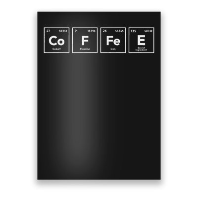 Coffee Periodic Table Elements Funny Science Geek Nerd Gifts Poster