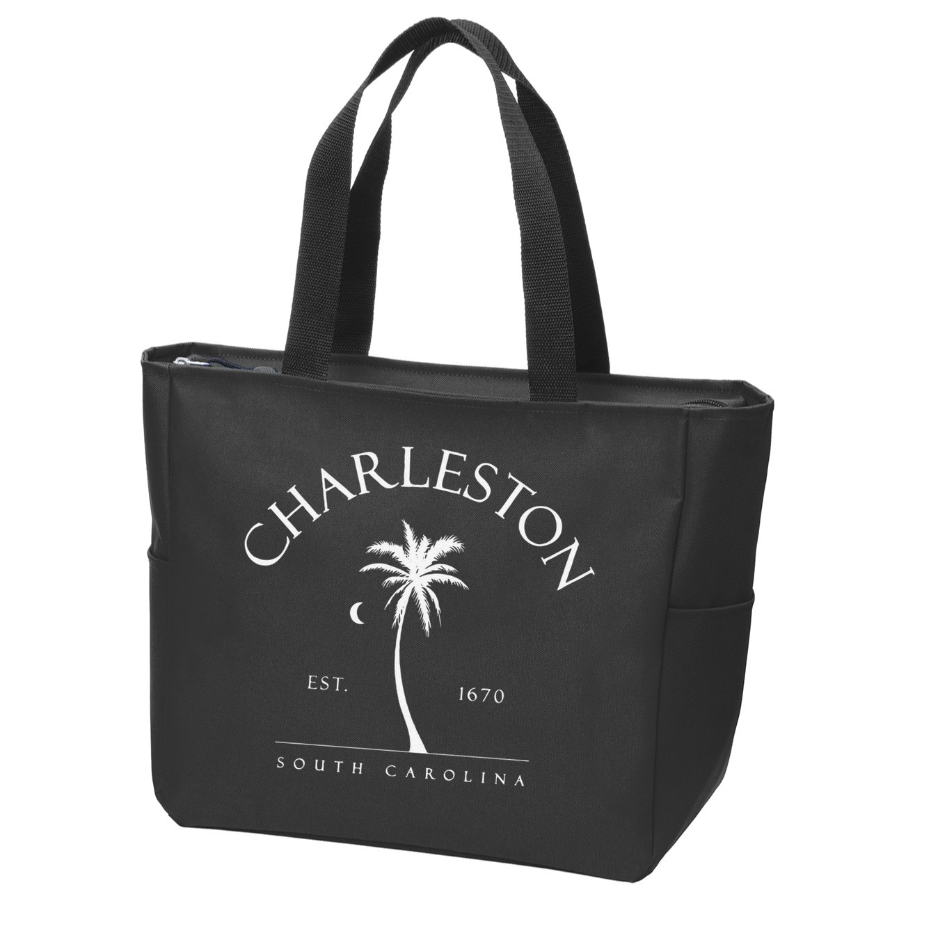Charleston Palm Tree Swimming Scuba Novelty Gift SC Zip Tote Bag