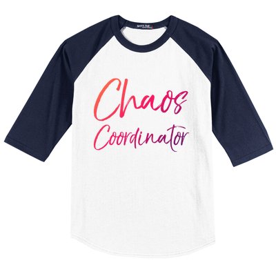 Cute Preschool Teacher Gift Chaos Coordinator Great Gift Baseball Sleeve Shirt