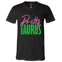 Cute pretty taurus zodiac signs aka funny V-Neck T-Shirt