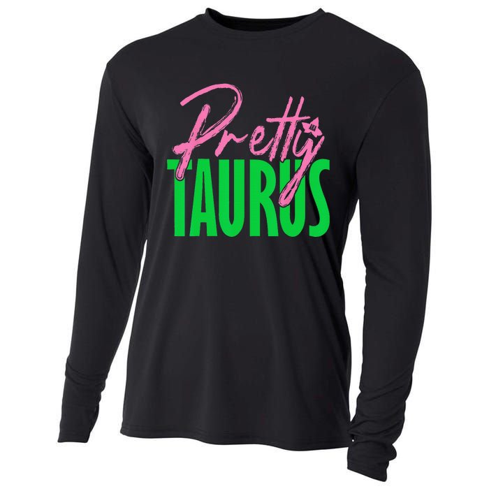 Cute pretty taurus zodiac signs aka funny Cooling Performance Long Sleeve Crew