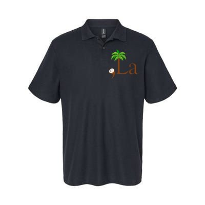 Coconut Palm Tree Comma + La Kamala Harris President 2024 Softstyle Adult Sport Polo