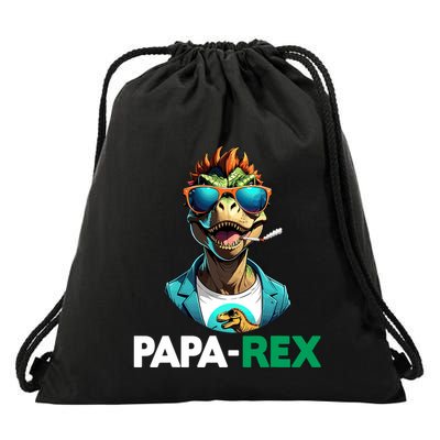 Cool Paparex T Rex Daddy Saurus Dinosaur Fathers Day Drawstring Bag