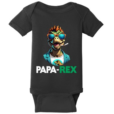 Cool Paparex T Rex Daddy Saurus Dinosaur Fathers Day Baby Bodysuit
