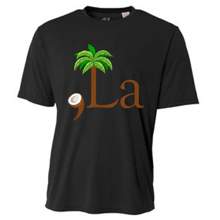 Coconut Palm Tree Comma + La Kamala Harris President 2024 Cooling Performance Crew T-Shirt