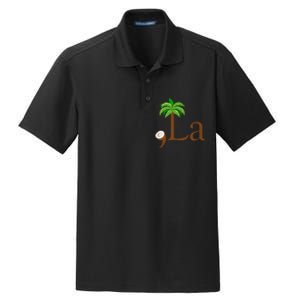 Coconut Palm Tree Comma + La Kamala Harris President 2024 Dry Zone Grid Polo