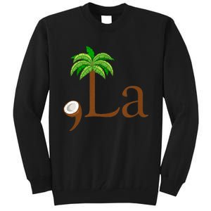 Coconut Palm Tree Comma + La Kamala Harris President 2024 Tall Sweatshirt