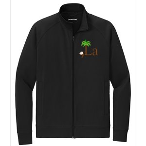 Coconut Palm Tree Comma + La Kamala Harris President 2024 Stretch Full-Zip Cadet Jacket