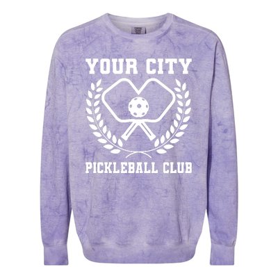 Custom Pickleball Team Personalize City Name Colorblast Crewneck Sweatshirt