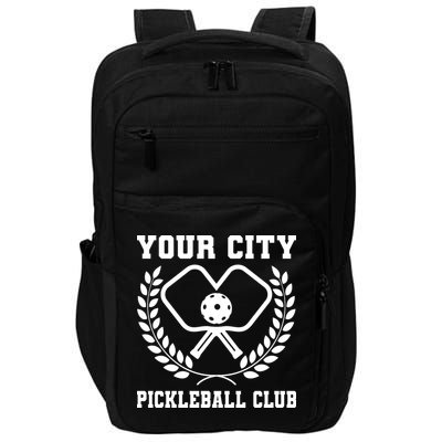 Custom Pickleball Team Personalize City Name Impact Tech Backpack