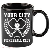 Custom Pickleball Team Personalize City Name 11oz C Handle Ceramic Mug