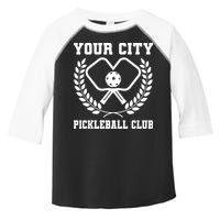 Custom Pickleball Team Personalize City Name Toddler Fine Jersey T-Shirt