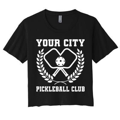 Custom Pickleball Team Personalize City Name Crop Top