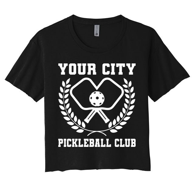 Custom Pickleball Team Personalize City Name Crop Top