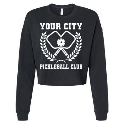 Custom Pickleball Team Personalize City Name Cropped Pullover Crew