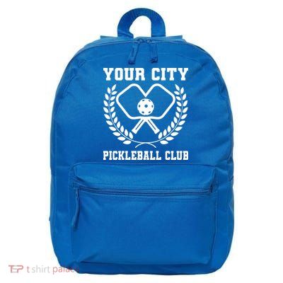 Custom Pickleball Team Personalize City Name 16 in Basic Backpack