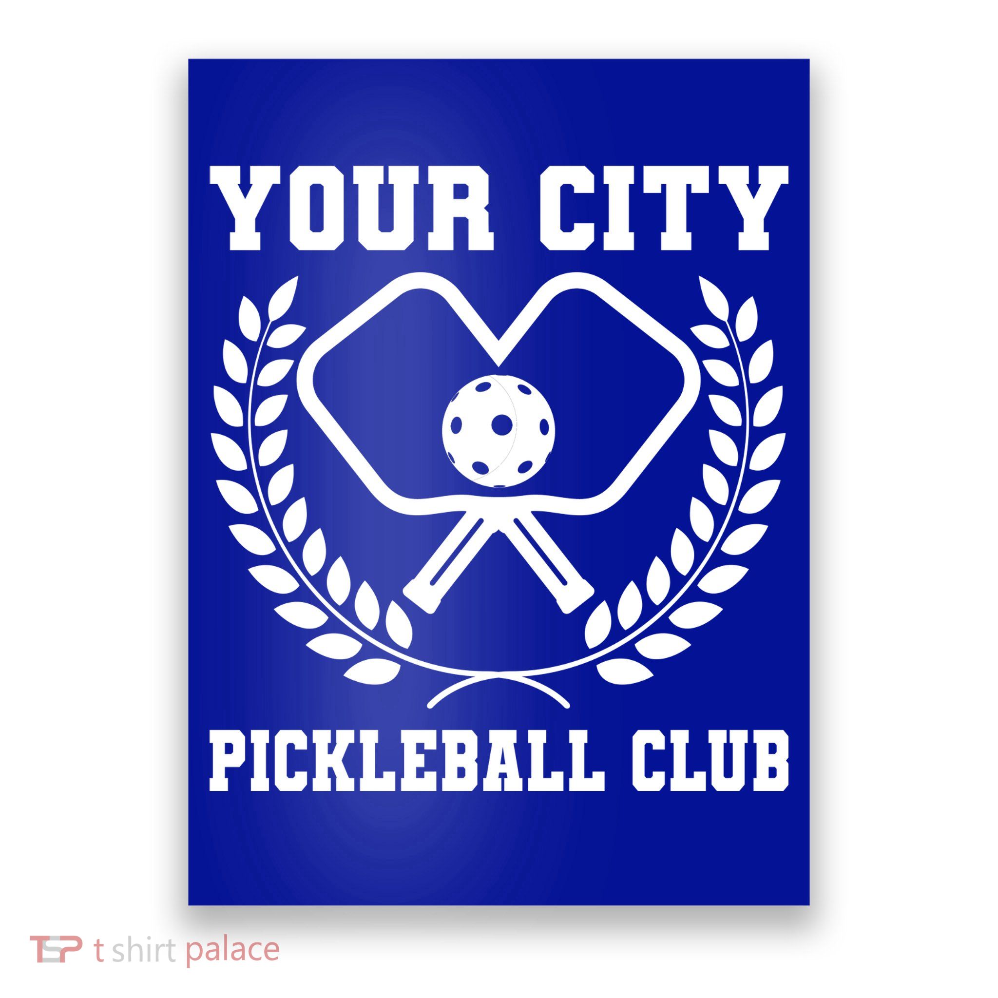 Custom Pickleball Team Personalize City Name Poster