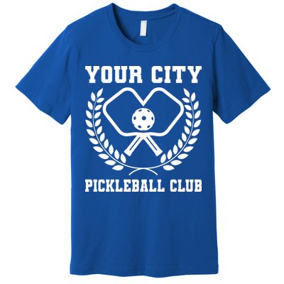Custom Pickleball Team Personalize City Name Premium T-Shirt