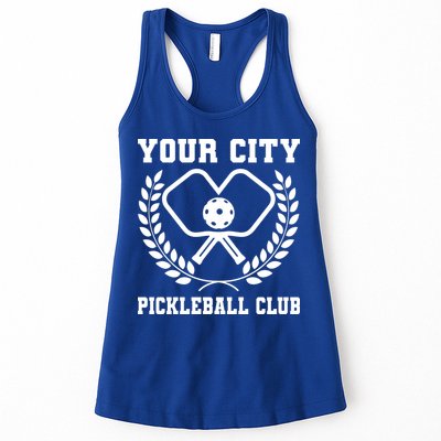 Custom Pickleball Team Personalize City Name Womens Tank Top