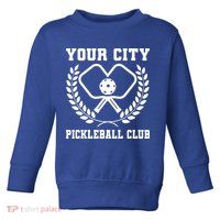 Custom Pickleball Team Personalize City Name Toddler Sweatshirt