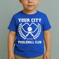 Custom Pickleball Team Personalize City Name Toddler T-Shirt