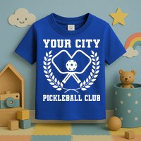 Custom Pickleball Team Personalize City Name Toddler T-Shirt