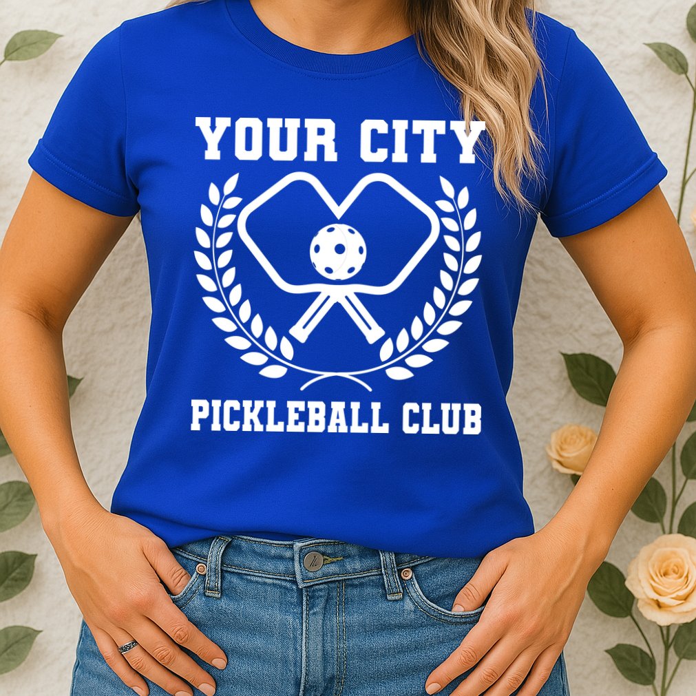 Custom Pickleball Team Personalize City Name Womens T-Shirt