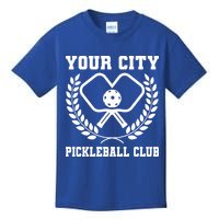 Custom Pickleball Team Personalize City Name Kids T-Shirt