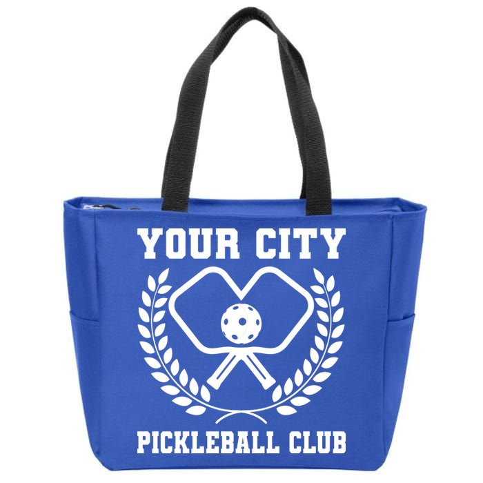 Custom Pickleball Team Personalize City Name Zip Tote Bag
