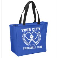 Custom Pickleball Team Personalize City Name Zip Tote Bag