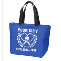 Custom Pickleball Team Personalize City Name Zip Tote Bag