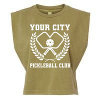 Custom Pickleball Team Personalize City Name Garment-Dyed Women's Muscle Tee